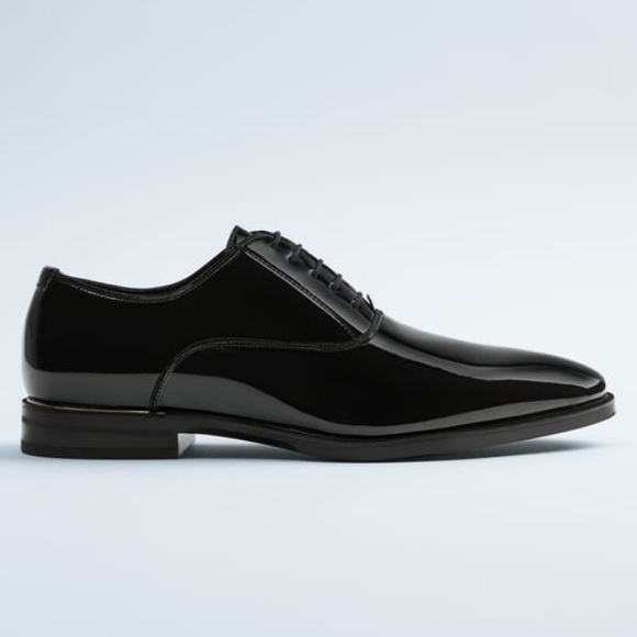 Zara Man Black Patent Finish Dress Shoes - Picture 4 of 11